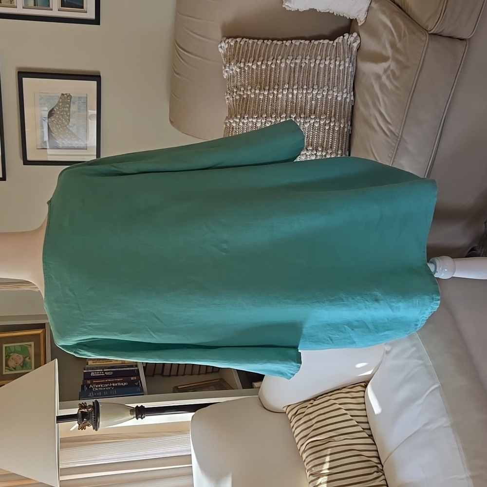 GUC Bryn Walker Aqua Linen Tunic Size XL - Picture 2 of 9